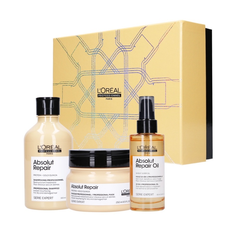 Loreal Professionnel Absolut Repair Set Shampoo 300ml Mask 250ml Oil 90ml 