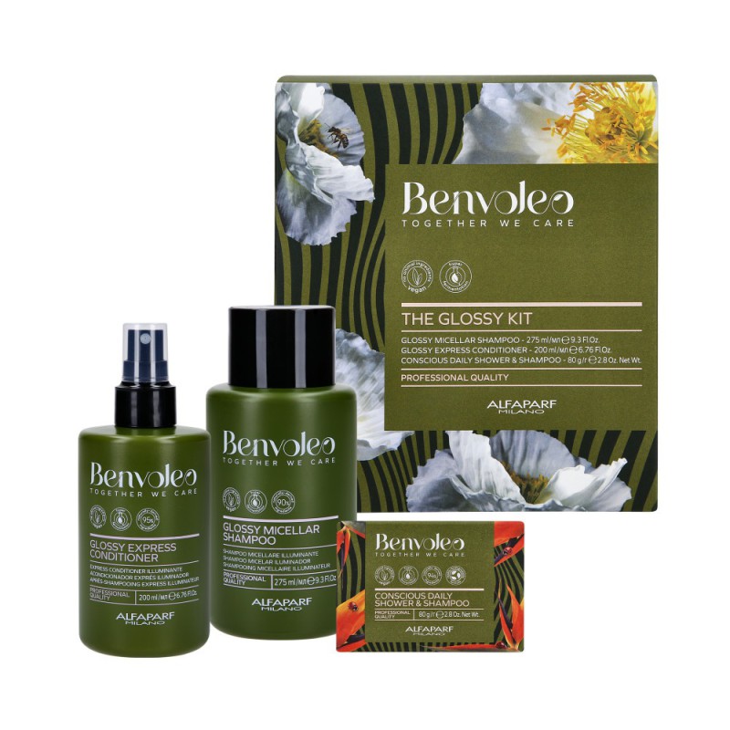 ALFAPARF MILANO BENVOLEO GLOSSY KIT Hair shine and softening gift set